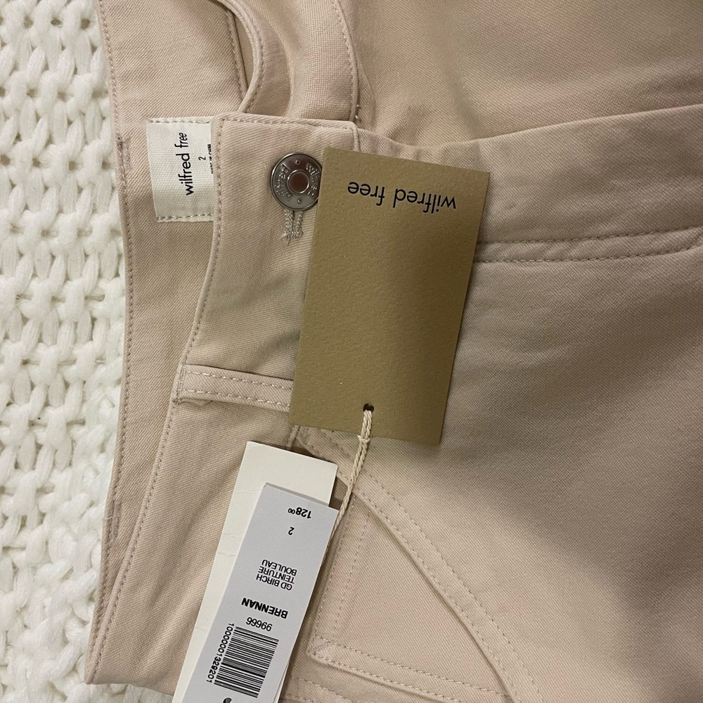 Aritzia Beige Straight Leg Pants